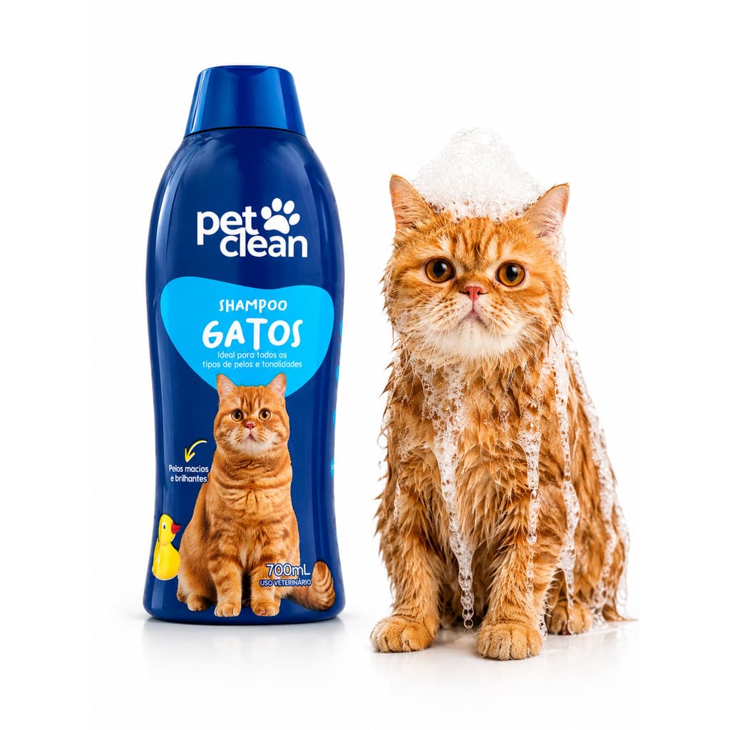 Shampoo Condicionador Pet Clean 700ml Gatos Pet