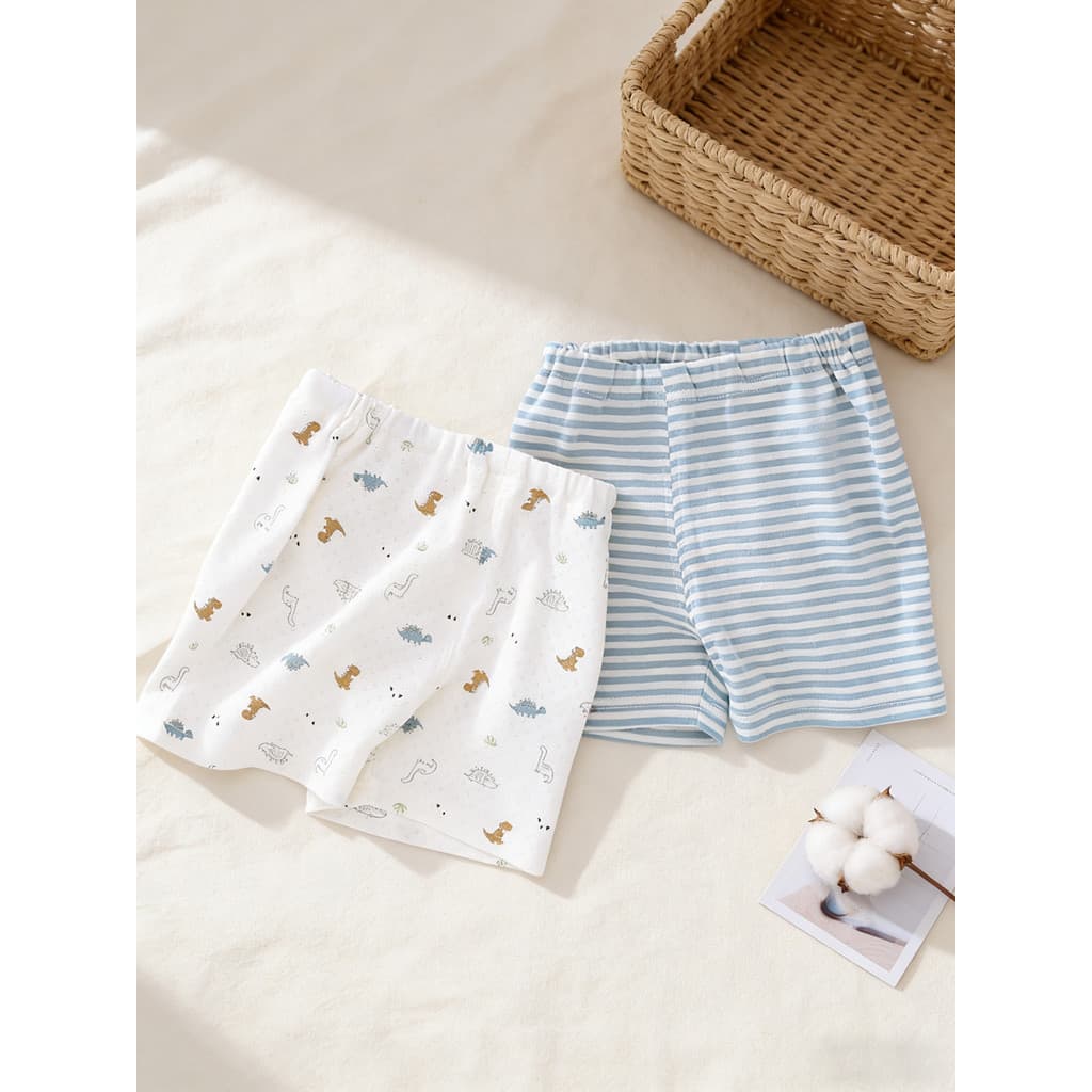 2 peças 100% algodão verão estilo fino menino Shorts classe a malha japonesa respirável médio grande crianças bebê casa