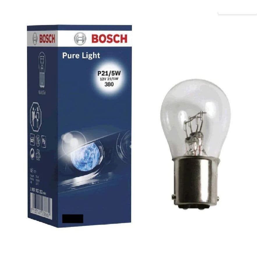 Lâmpada Moto Bosch Original P21/5W 12 Volts 2 Polos Lanterna e Freio Biz CG 125 150 160 Pop 110i XRE 190