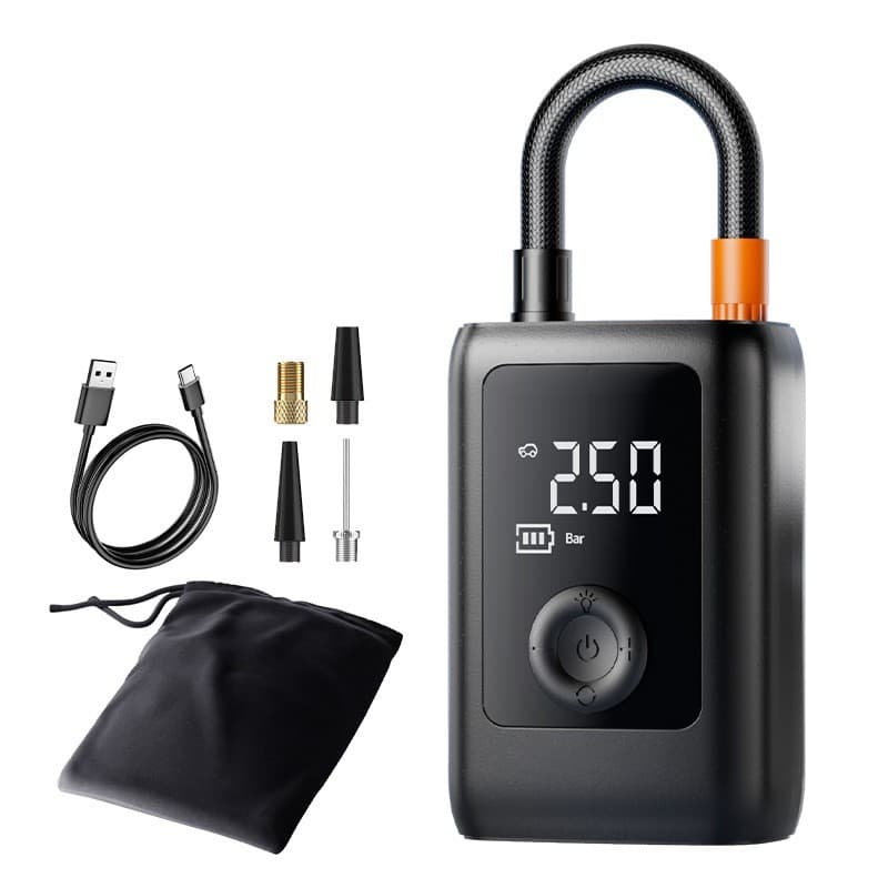 Bomba de Ar Portátil 4 em 1 com Power Bank 4000mAh | Compressor Inflador Multifuncional
