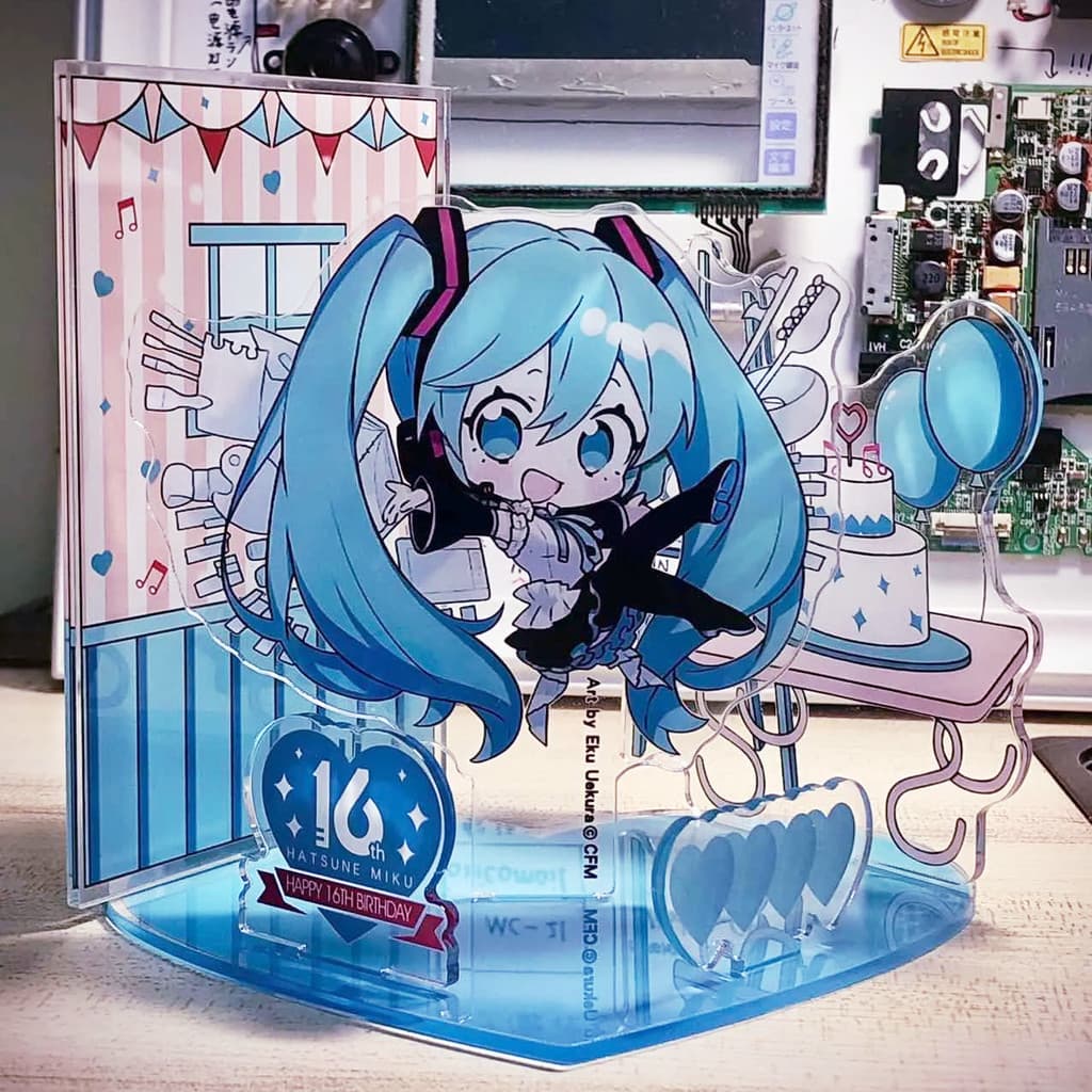 Decoração de Mesa com Suporte de Acrílico de Cinco Pontas Hatsune Miku, Presente Fofo NDIF E1J1