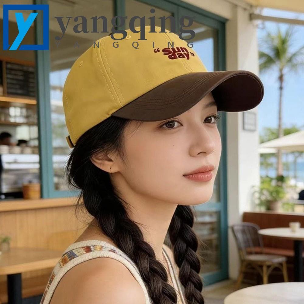 Chapéu De Beisebol Bordado Com Letras YANGQING , Boné Vintage Viseiras Estilo Coreano , Ajustável Para Adolescentes