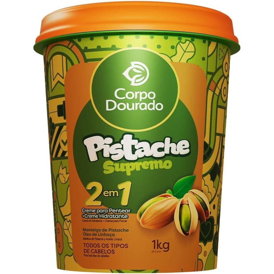 AMADO POTÃO 2 EM 1 (MÁSCARA HIDRATANTE E CREME PARA PENTEAR) PISTACHE SUPREMO 1KG