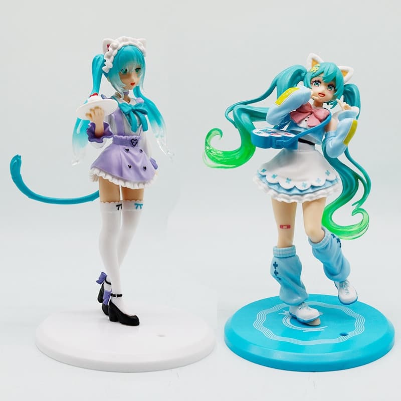 19cm Anime Orelhas De Gato Empregada Hatsune Miku Fantasia Ação Moda Figura PVC Coleção Modelo Ornamentos Periféricos Br