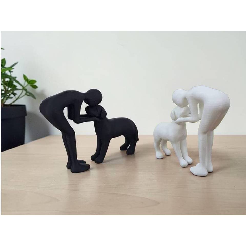 Estátua Cachorro Escritório Donos de Pet Escultura Amo Meu Cachorro Decoração para Sala