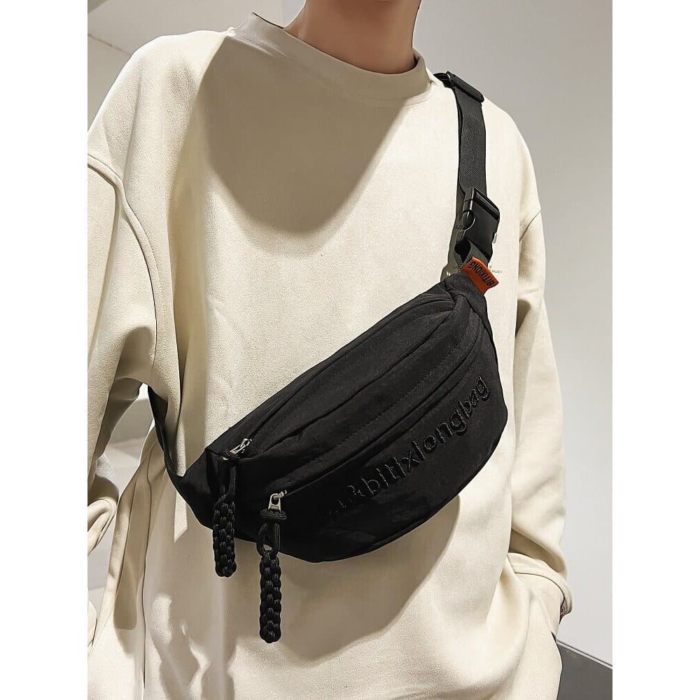 Bolsa de peito esportiva masculina pequena trompete Street Wear ao ar livre celular pequena bolsa de ombro masculina 202