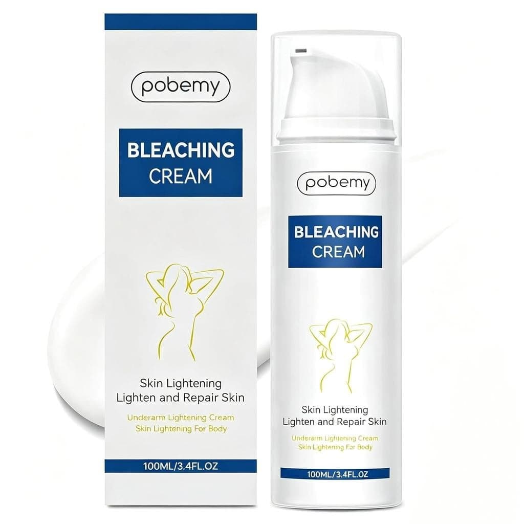 Pobemy Clareador, Removedor de Manchas Escuras para Rosto, Áreas Íntimas e Corpo, Clareador com Vitamina C para Axilas,