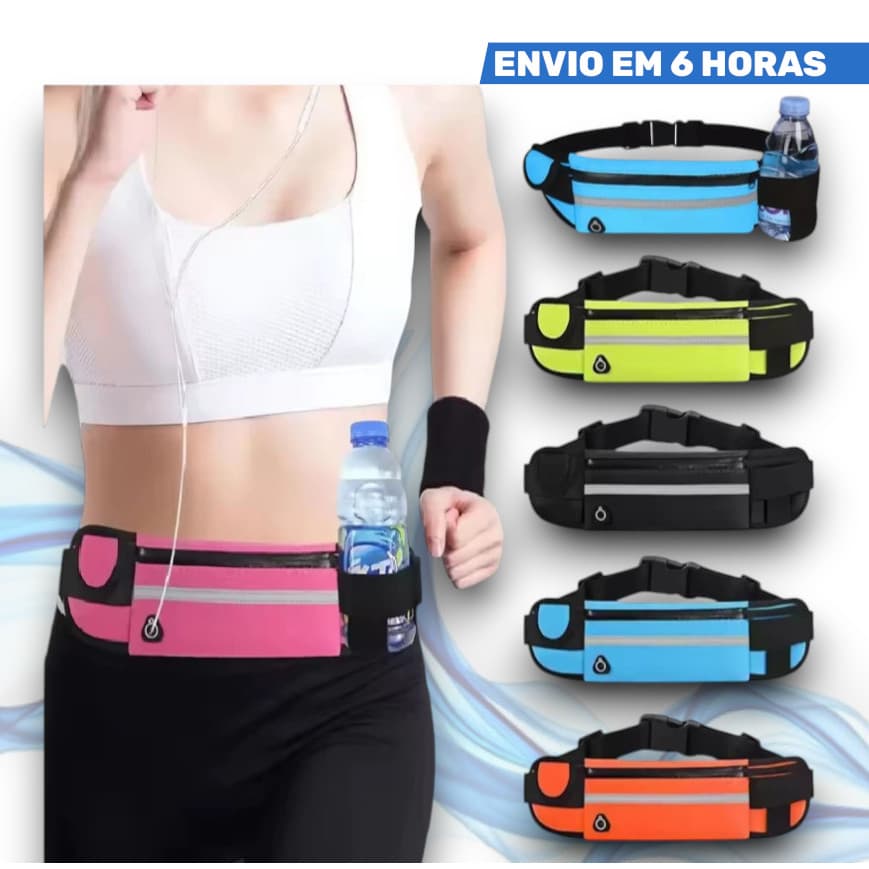 Pochete porta garrafa de água esportiva corrida slim impermeável porta celular caminhada academia