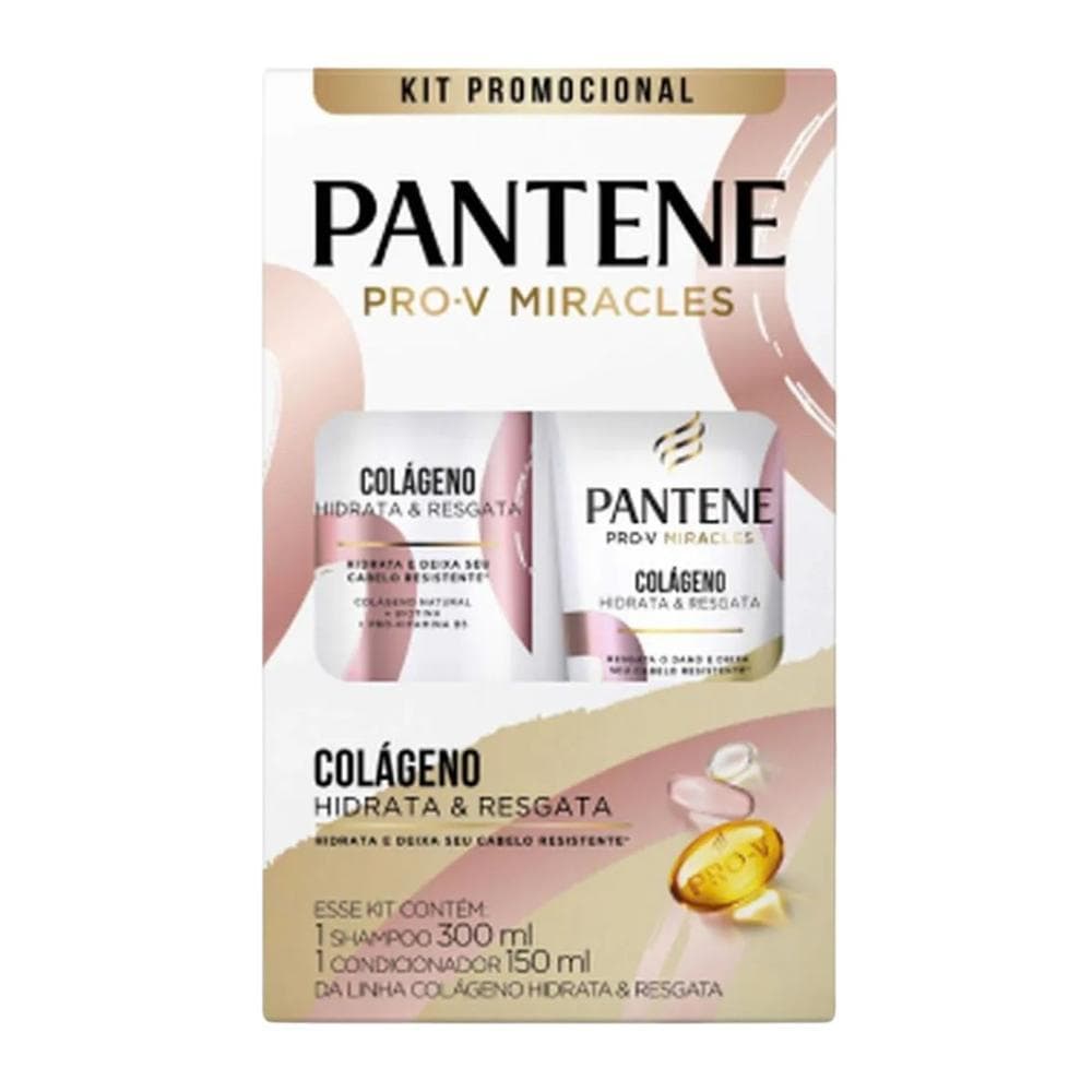 Kit Pantene Colágeno Hidrata & Resgata Shampoo 300ml + Condicionador 150ml