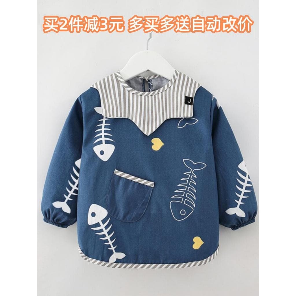 Primavera outono macacão de bebê puro algodão bebê exterior usar vestido invertido roupas de proteção comer à prova dwat