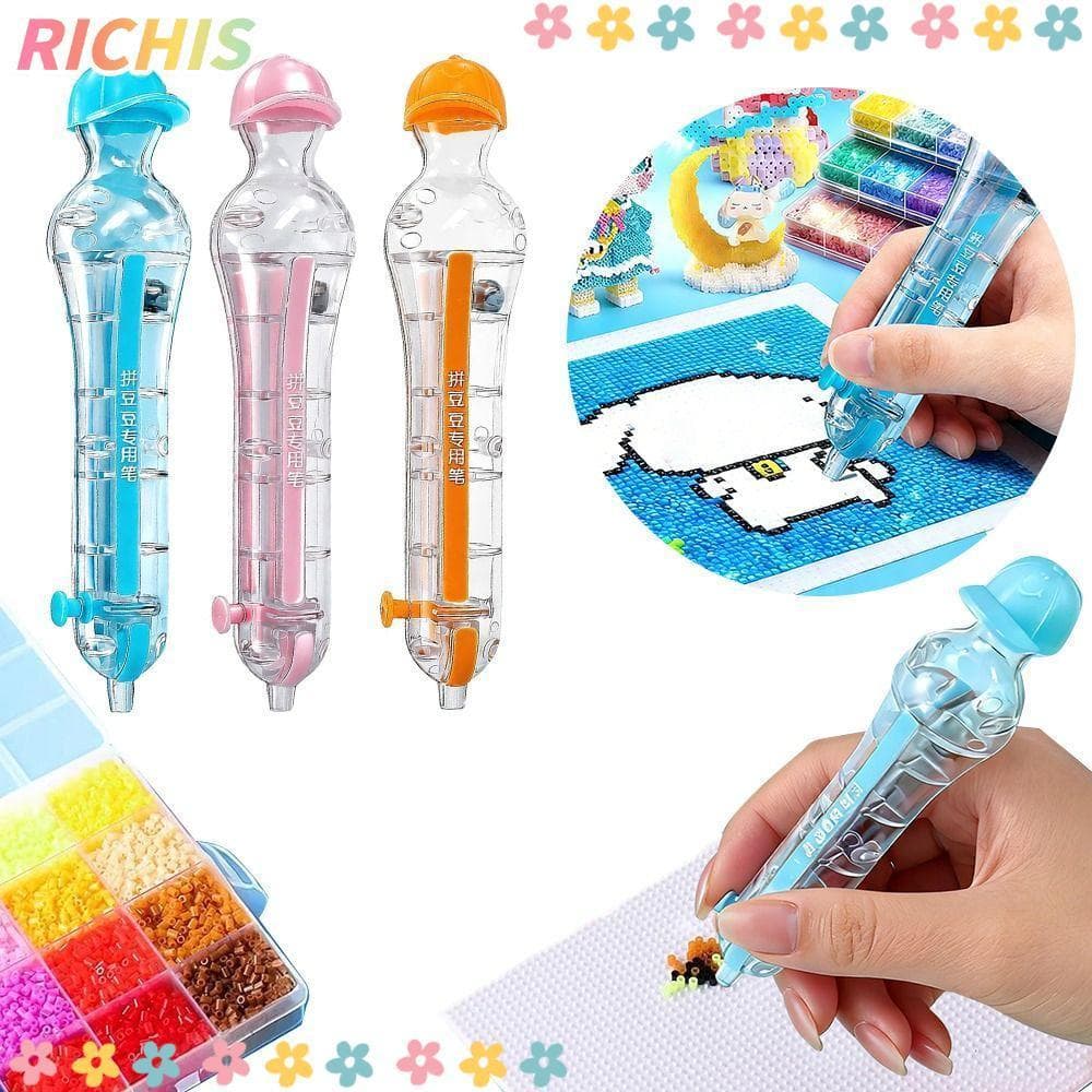 [RICHIS] Caneta Para Colocação De Contas , Automática Fazer Artesanato Perler Hama Beads , Prensa