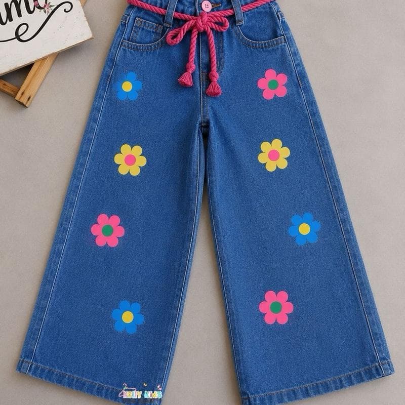 Calça Jeans Wide leg Infantil juvenil para meninas