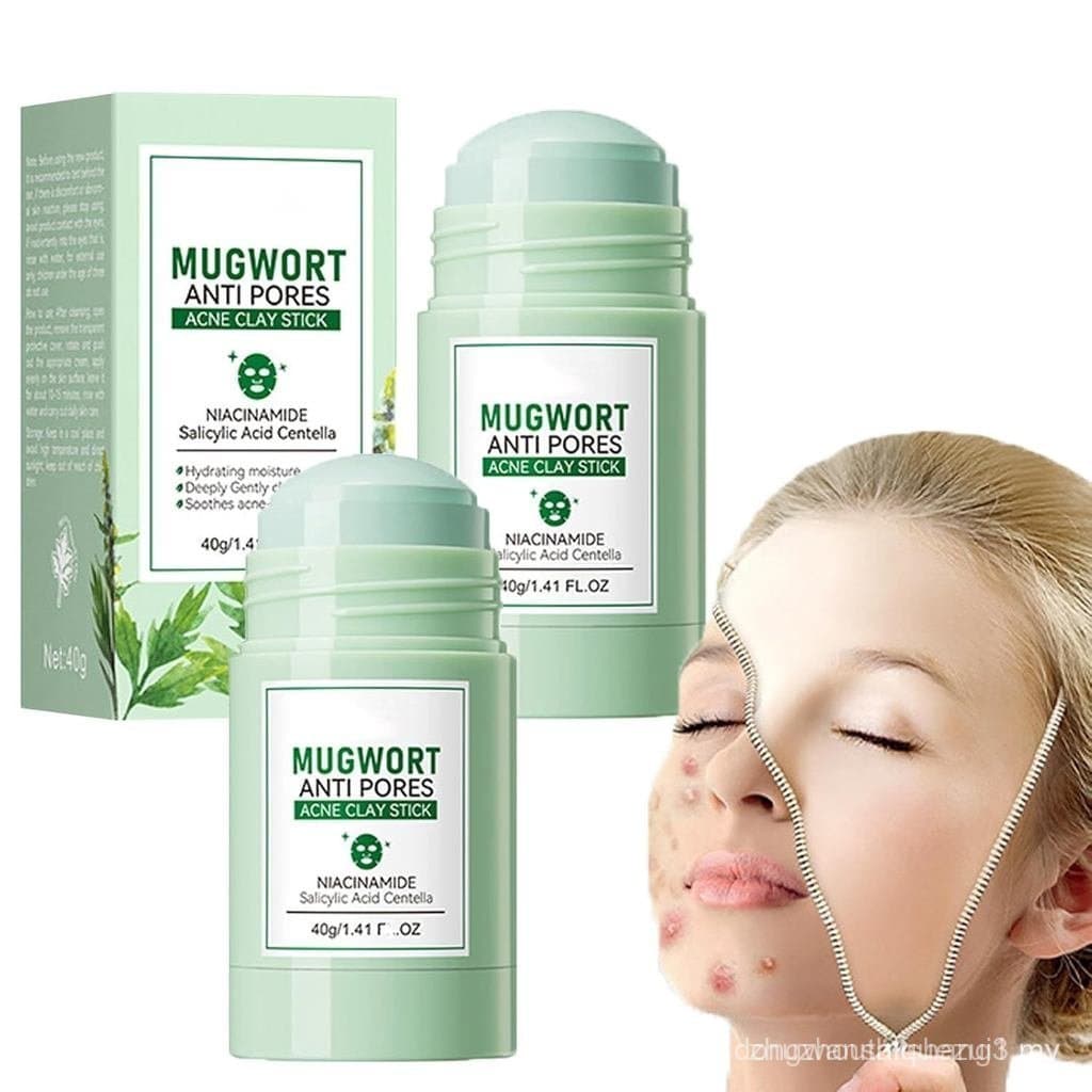 Máscara de Artemísia Coreana, Máscara em Bastão de Argila de Artemísia, Máscara de Argila de Artemísia Anti-Poros e Acne