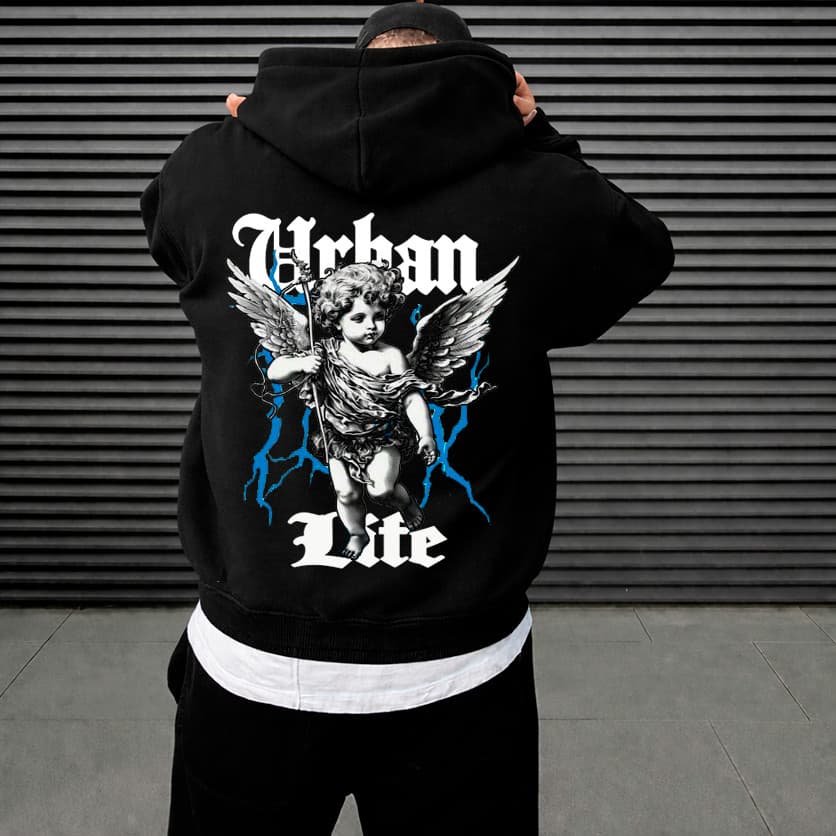 Moletom Masculino Streetwear Angel 03 Urban Life  Estampado Blusa de Frio Casaco Feminino