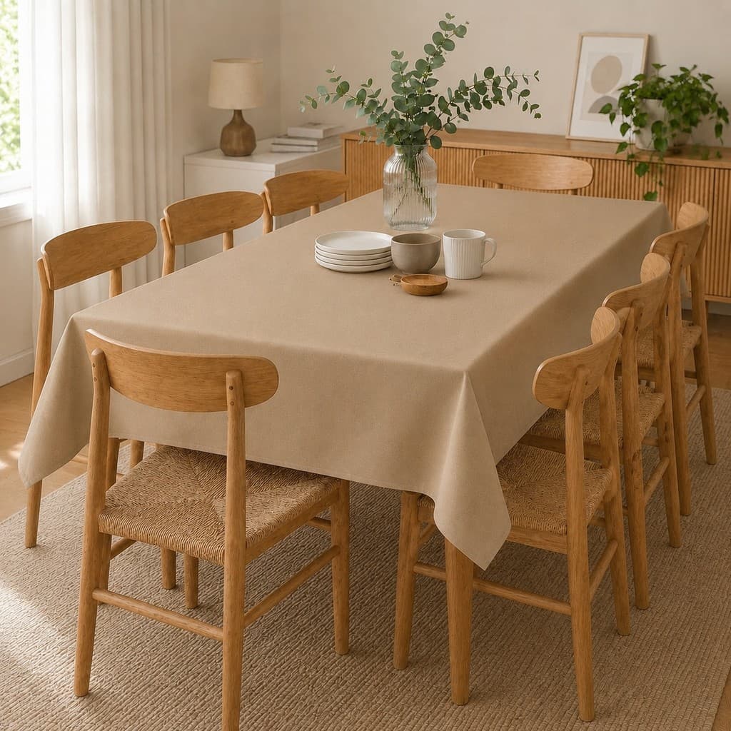 Toalha de Mesa Lisa Oxford 100% Poliéster 4 6 8 10 12 Lugares Cozinha Jantar Mesa Posta Casa Evento Luxo Lavável Prática