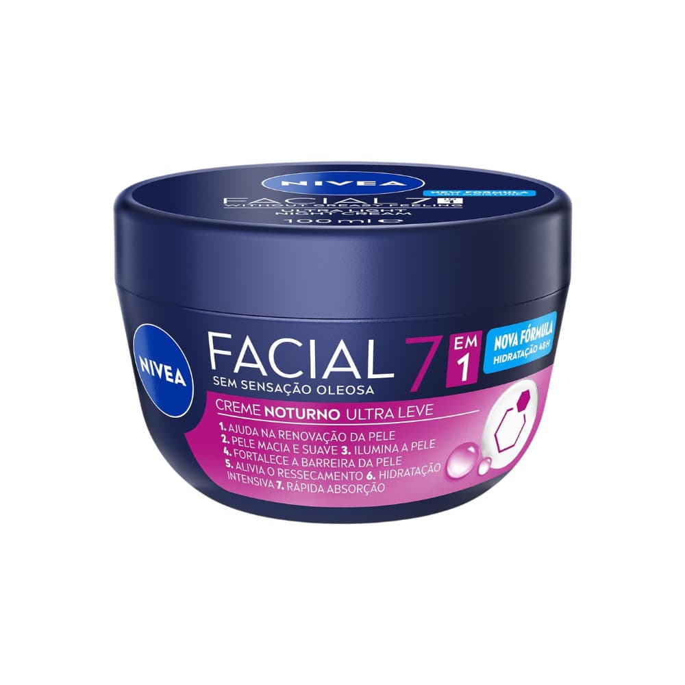 Nivea Hidratante Facial Noturno Suave Uso Diário 100g