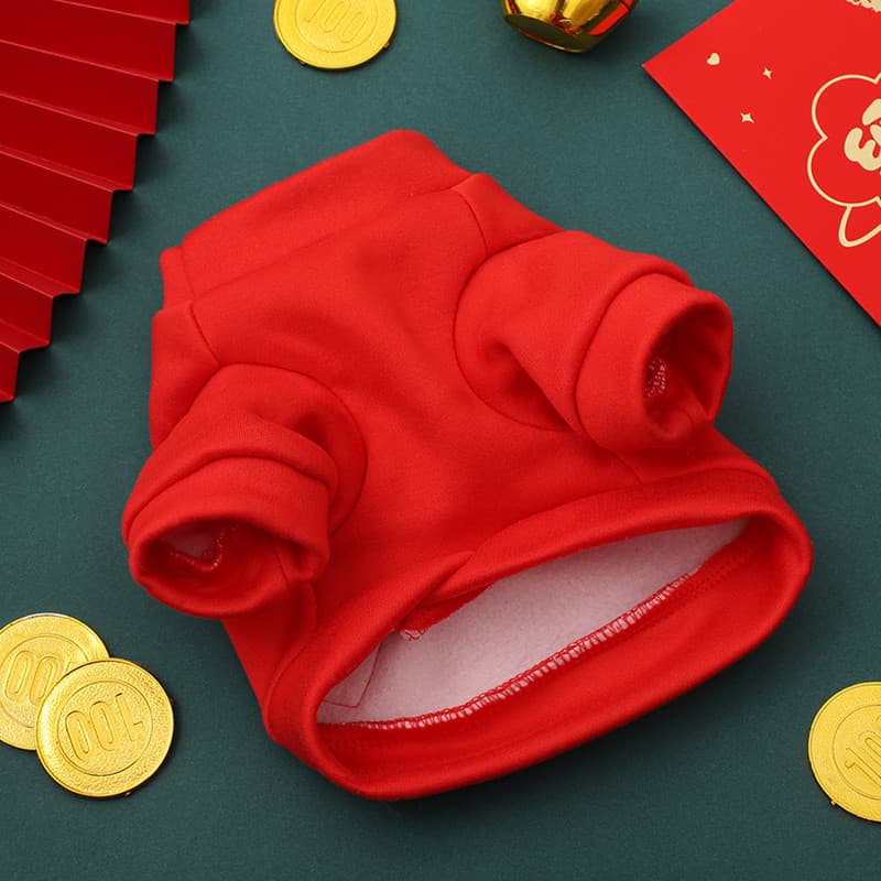 Roupas para cães estilo ano novo Teddy inverno quente forro de lã engrossado casaco de algodão Schnauzer ano novo chinês