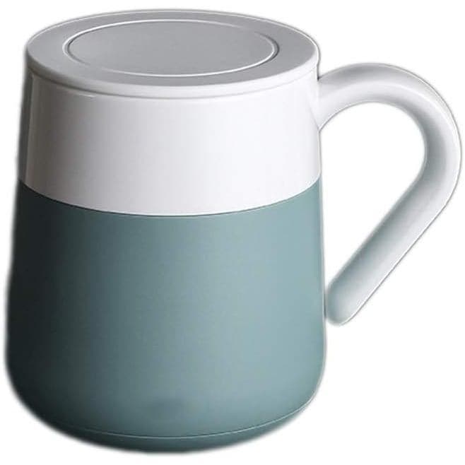 Caneca de Cerâmica com Isolamento Térmico e Tampa, Caneca com Revestimento de Vidro, Caneca de Café com Isolamento Térmi