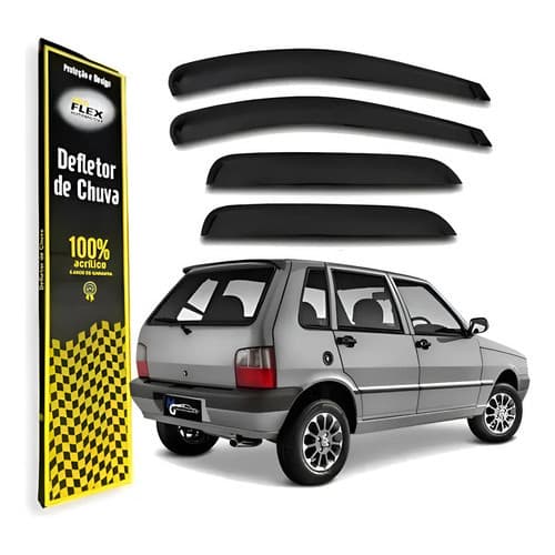 Calha De Chuva Acrilica Fumê Uno Fire 4 Portas