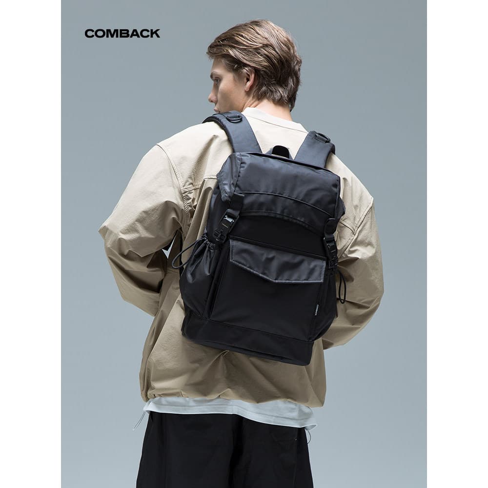 COMBACK Street Wear Bolsa masculina de grande capacidade FIDLOCK com fivela magnética mochila leve classe viagem lazer