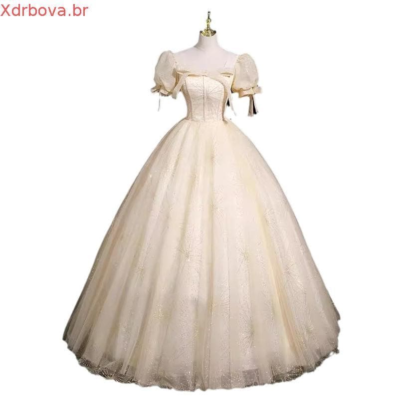 Vestido de noite High-End luz luxo nicho vestido feminino voz música arte teste bonito desempenho de voz correndo prince