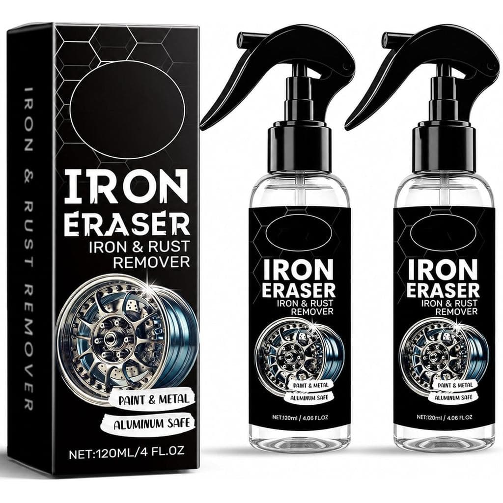 Spray Removedor de Ferrugem Iron Eraser, Removedor de Ferrugem e Manchas de Ferro para Rodas e Pintura de Carros, Remove