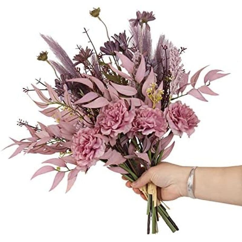 2 Peças De Buquês De Flores Artificiais Estilo Boho , Casamento De Outono Boêmio De 17 Polegadas Para Dama De Honra Nupc