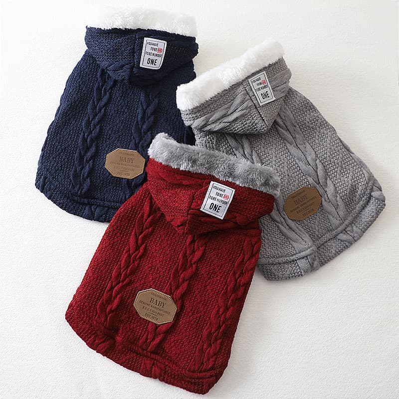 Roupas de cachorro bonito inverno quente camisola de malha Teddy Bichon Yorkshire cães pequenos dedicados roupas de algo