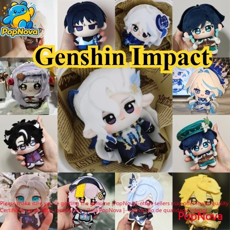 10cm Macio Bonito Genshin Impacto Chaveiro De Pelúcia Mini Furina Venti Brinquedo Pingente Wriothesley Para Bolsa Mochil