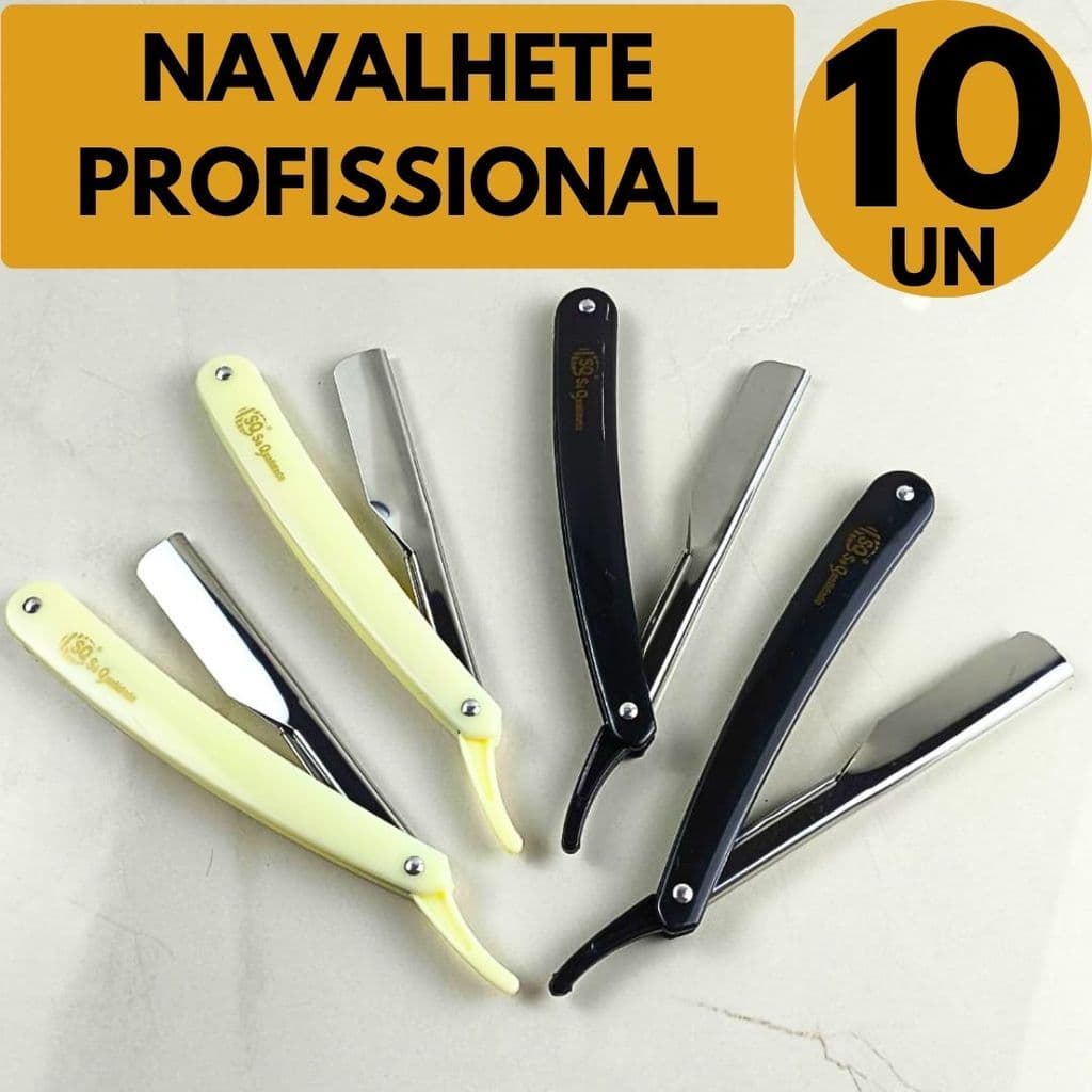 Navalha Cabelereiro 10 Un Excelente Custo Benefício Profissional Doméstico Barbeiro Casa Barbearia