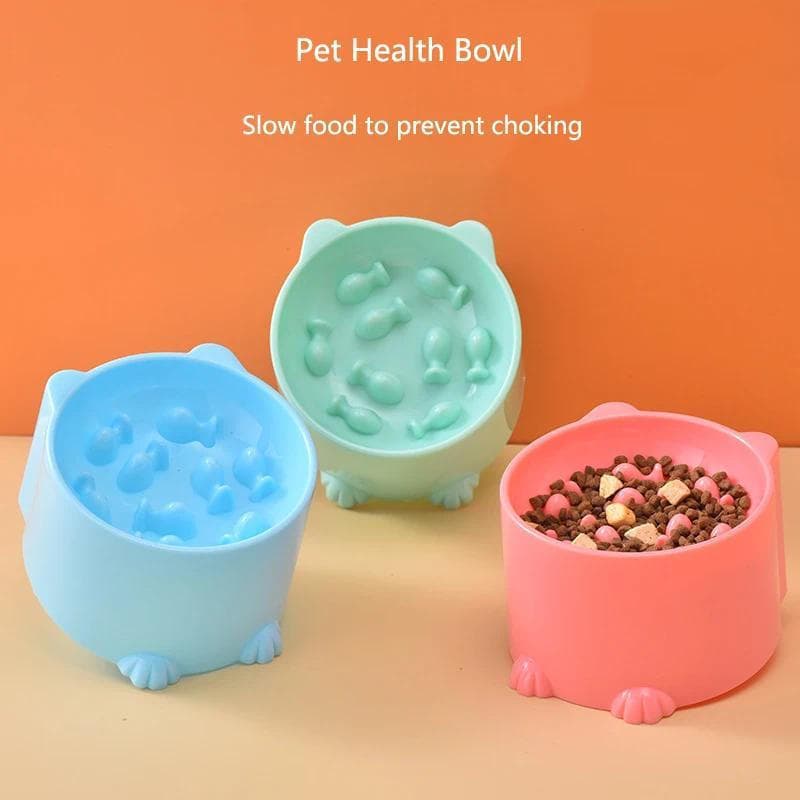 Tigela de Alimentação Lenta para Gatos Pequenos e Cães, Design Anti-Engasgo para Proteção do Pescoço, Dispositivo de Ali