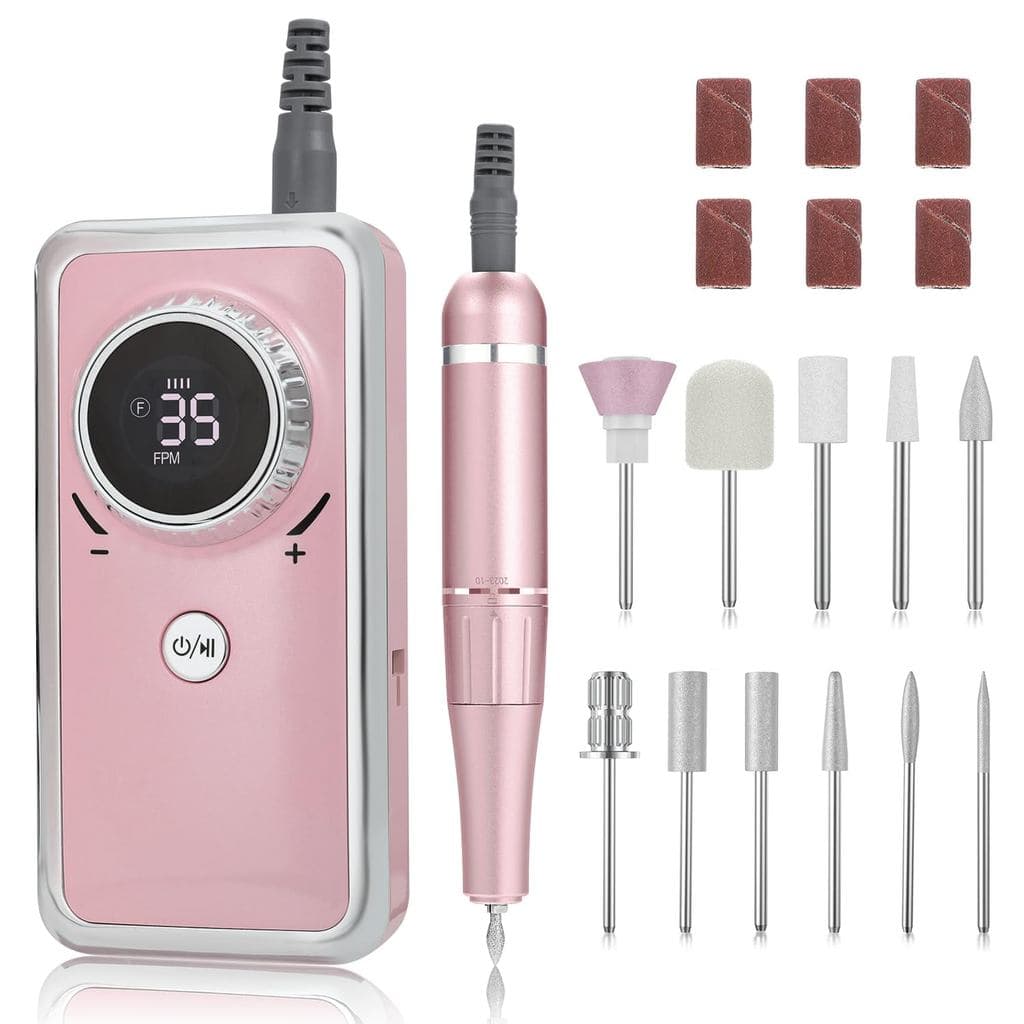 Lixadeira Elétrica Profissional para Unhas, 35000RPM, Lixadeira Portátil com 11 Brocas para Unhas, Máquina de Lixar Unha