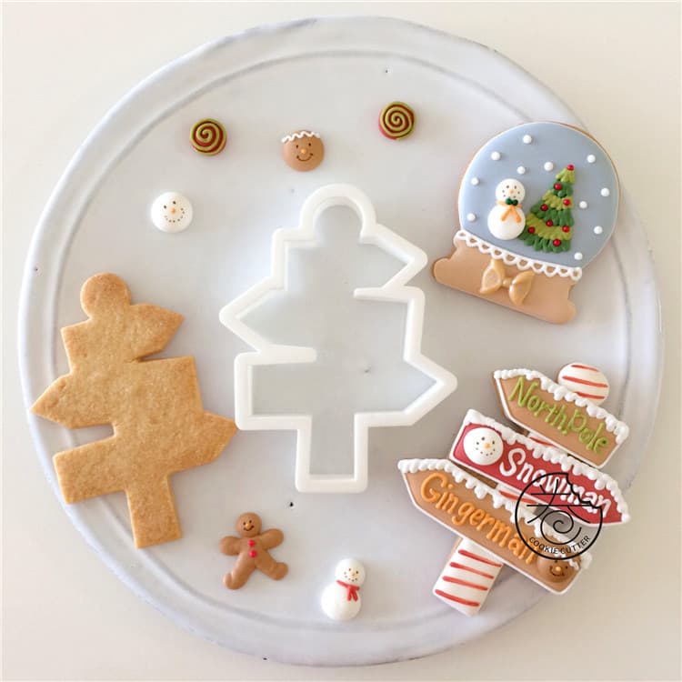 Novo prático molde de biscoito de natal estético dos desenhos animados indicador de férias tridimensional cozimento ferr