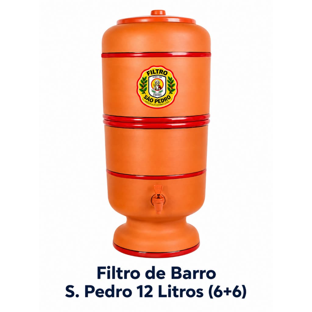 Filtro São Pedro 12 Litros 6+6 Água Pura C/ 2 Velas Tripla Ação