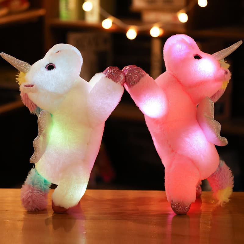 Brinquedo de pelúcia Pegasus luminoso colorido