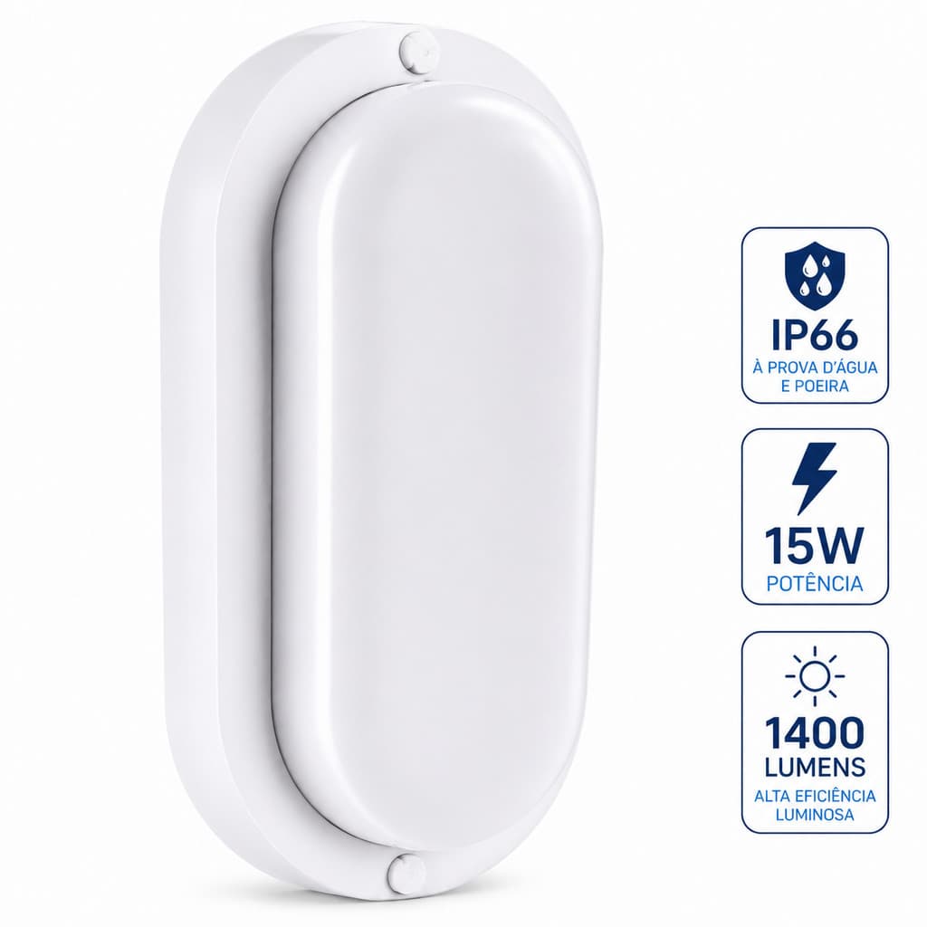 Arandela Tartaruga LED 15W IP66 À Prova D'Água Luz Branca Fria Externa