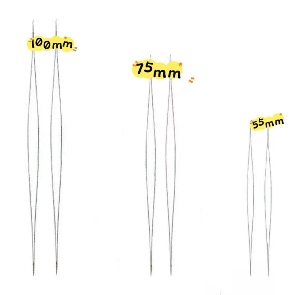 Agulhas Abertas Extra Fina Miçangas Peq Big Eyer Beading 55mm - 75mm - 100mm / 1-12 Unidades