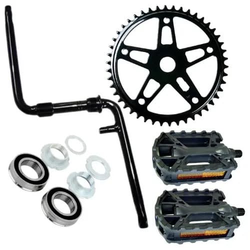Pedivela Monobloco Aro 20 + Coroa 46 Dentes + Central Rolamento 45mm + Pedal Bike Bicicleta