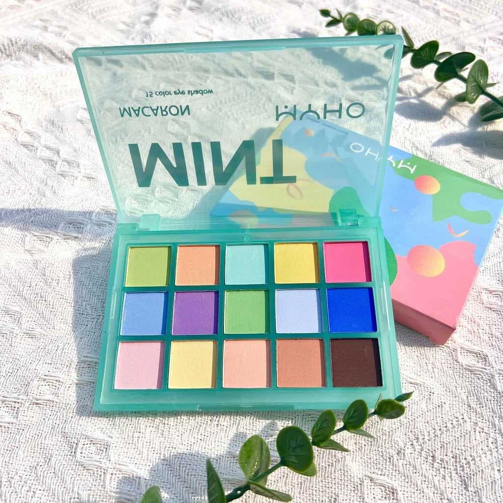 MYHO15 paleta de sombras coloridas peroladas foscas à prova d'água sem manchas pó delicado sombra colorida dopamina maqu