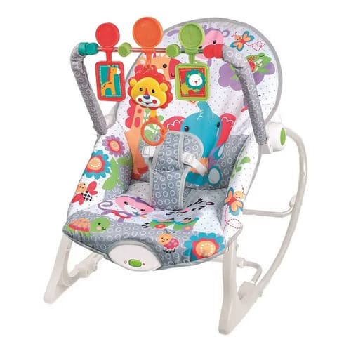 Cadeira De Descanso/Balanço Para Bebe Vibratória E Musical Até 18 Kg - Zippy Cor Cinza Elefante