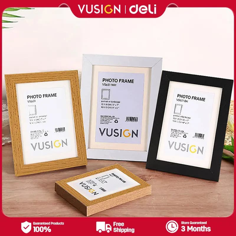 Moldura de Madeira Deli para Mesa ou Parede, Tamanhos 4R/5R/6R/A4, para Decoração de Pinturas e Fotos na Parede, Branca