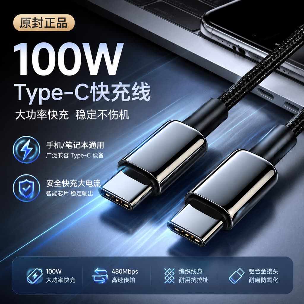 Xueen 100W Cabo de dados typec de cabeça dupla tapec Dual pd Carga rápida Adequado para Huawei Xiaomi Apple 15ipadpro Ca