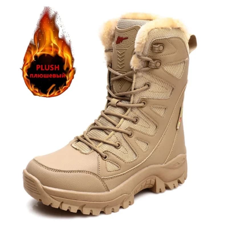 Novas Botas de Neve Quentes e Acolhedoras para Homens, Botas Casuais de Cano Alto com Cadarço, Botas de Inverno Impermeá
