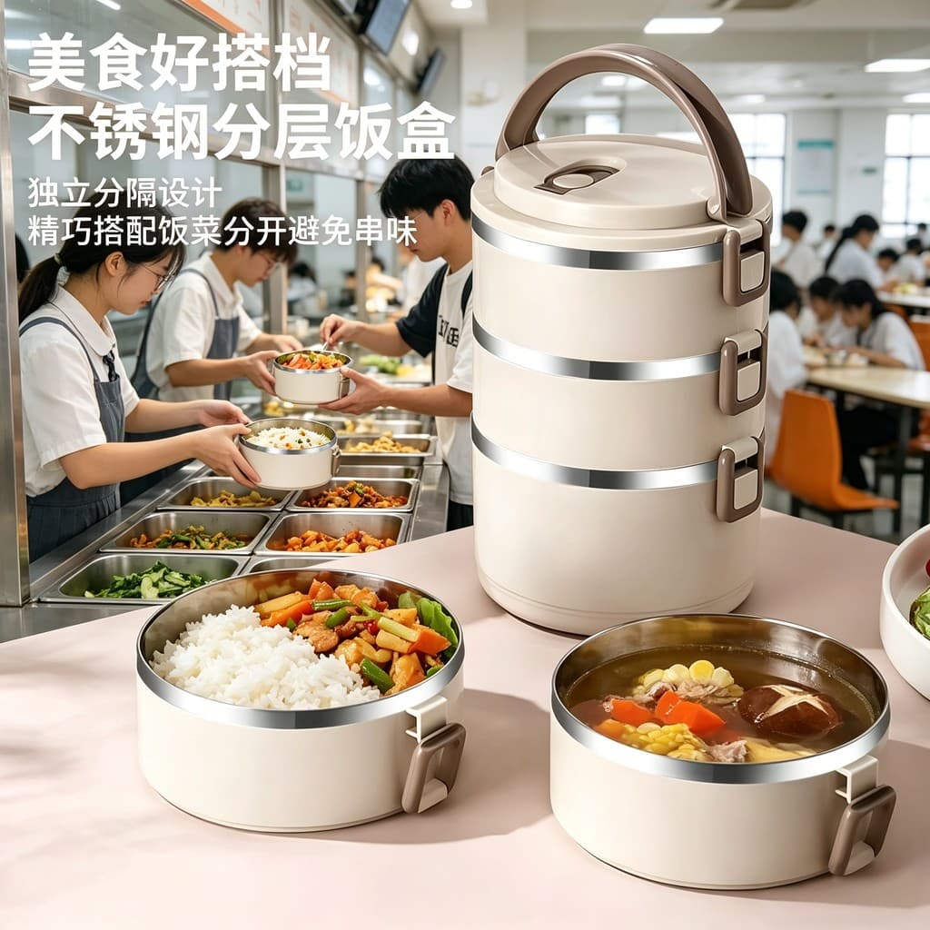 Grande capacidade com arroz Multi-camada Bento lancheira micro-ondas aquecimento estudante isolado lancheira trabalhador