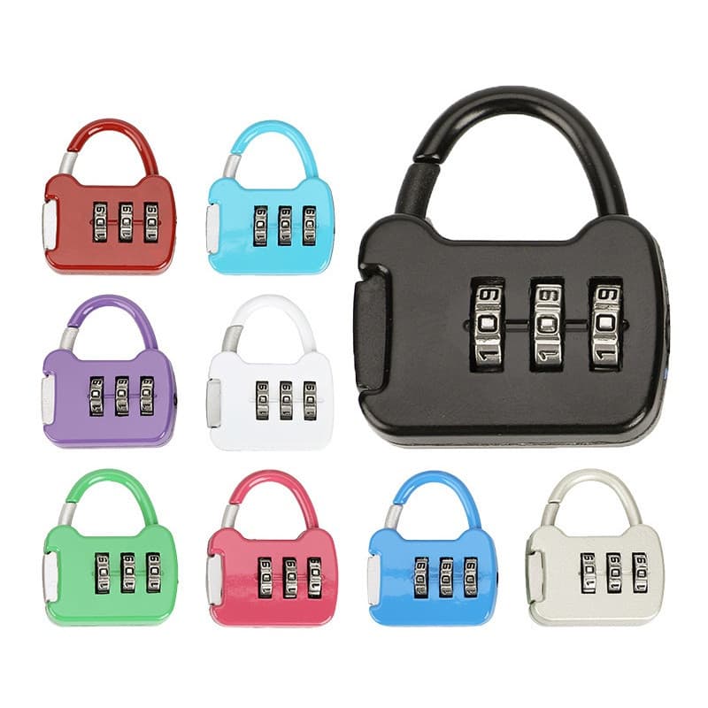 2pcs Set Travel Anti-theft Backpack Combinação De Mochila Roubo Cadeado Pequeno De 3 Dígitos Escolar Senha Lock Zinc All