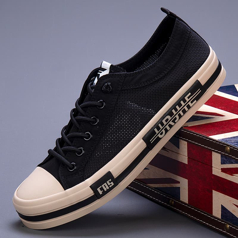 Sapatos masculinos de verão novos sapatos casuais All-Match moda respirável malha sapatos elástico na moda sapatos plano