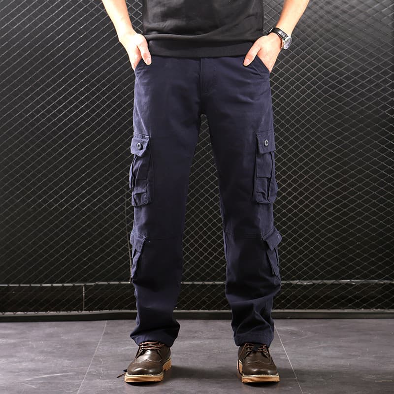 Novo estilo de algodão puro Multi-bolso macacão masculino grosso resistente ao desgaste calças casuais masculino novo es