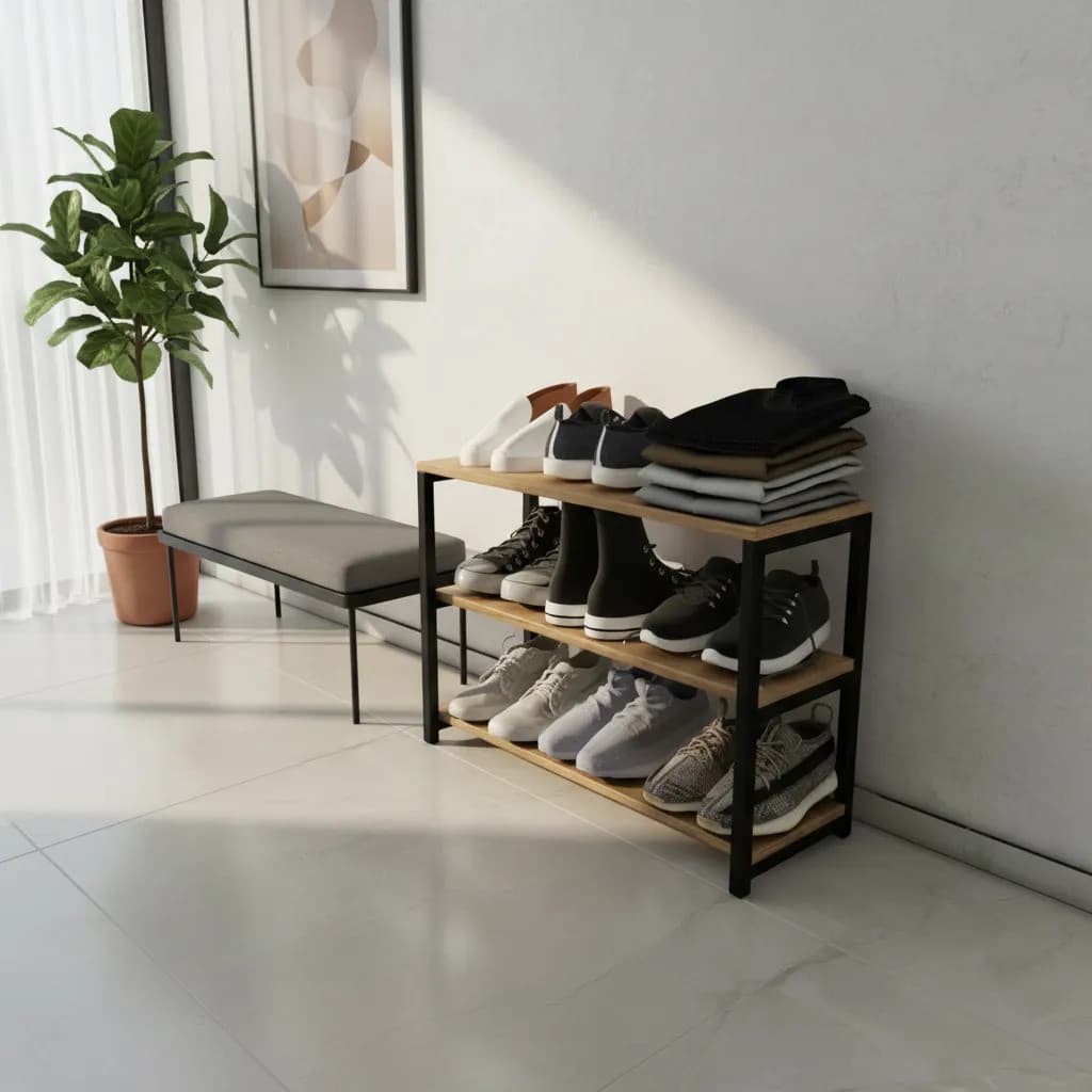 Sapateira Estante Decorativa Industrial Para Livros E Objeto