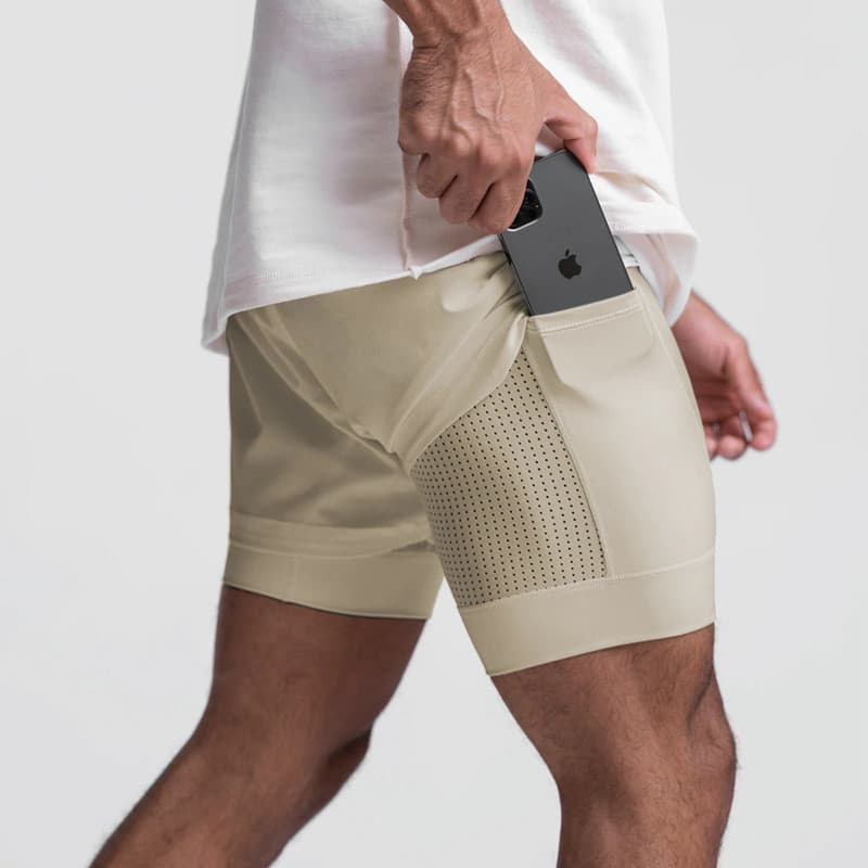 Homens correndo Shorts dupla camada falso de duas peças esportes respirável treinamento basquete americano Jogging calça