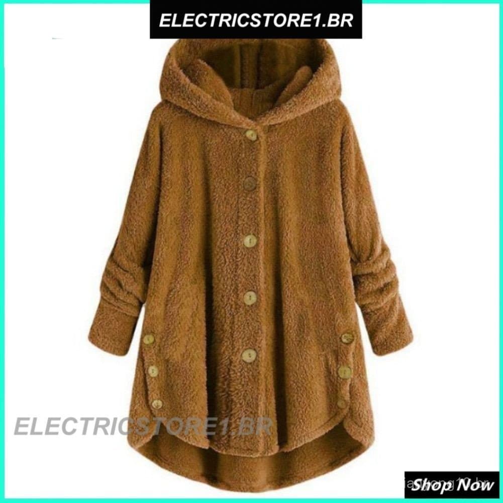 Casacos De Inverno Da Moda Feminina Com Capuz Plus Size Casual Pele Macia Mangas Compridas Para Tops Aquecidos-ele.br .